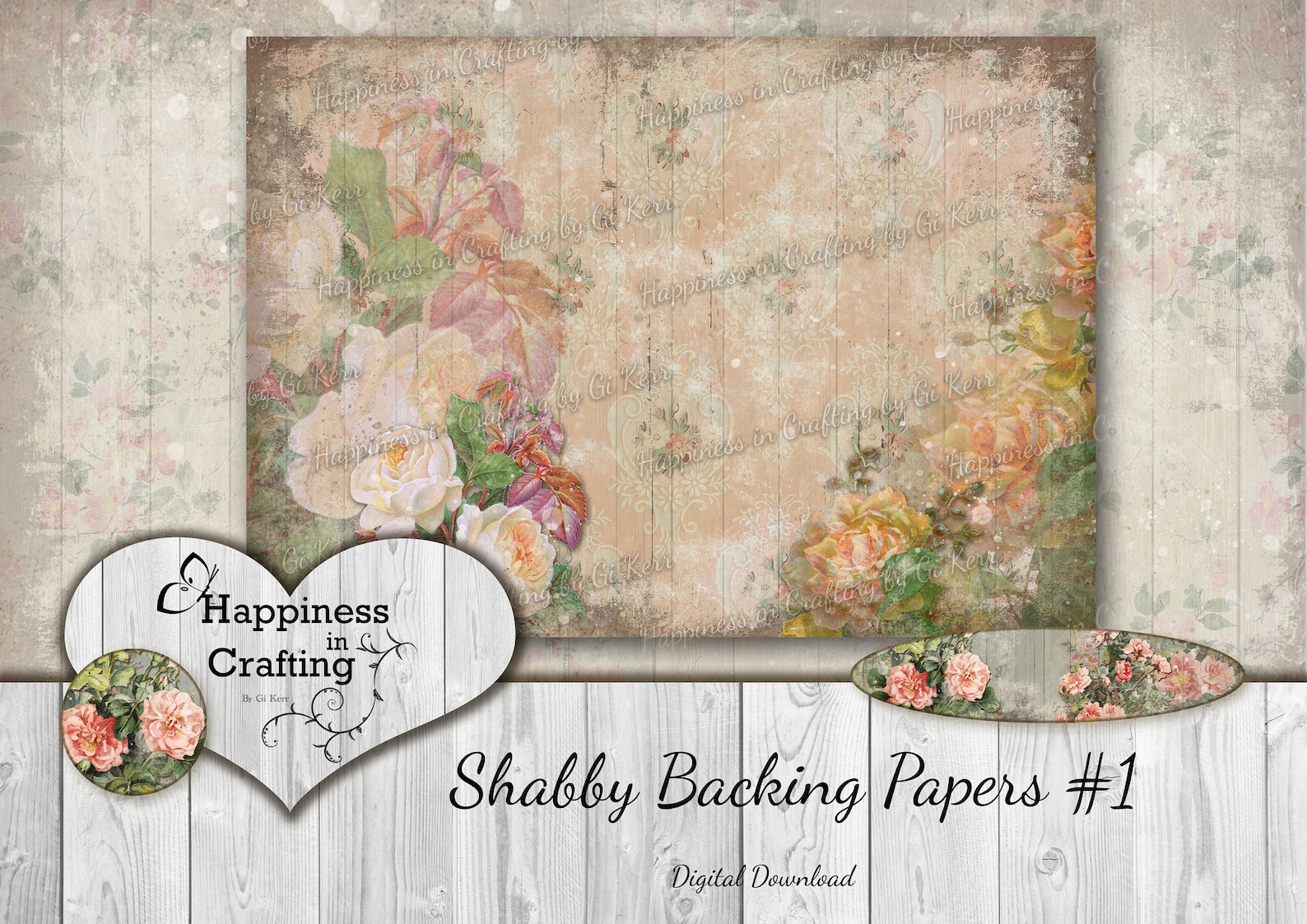House Backing Paper Shabby Backing Papers #1 - Instant Download, Printable, Digital Kit ...