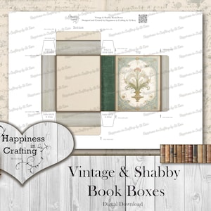 Vintage & Shabby Book Boxes - Instant Digital Download, Printable ...