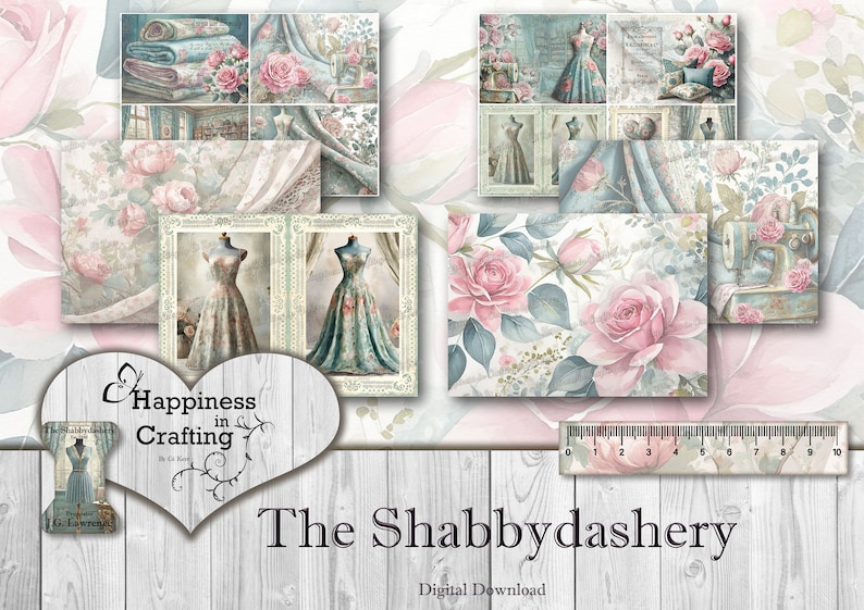 The Shabbydashery Instant Digital Download, Printable, Digital Kit for Junk Journals, Scrapbooking, Happiness in Crafting, Gi Kerr image 3