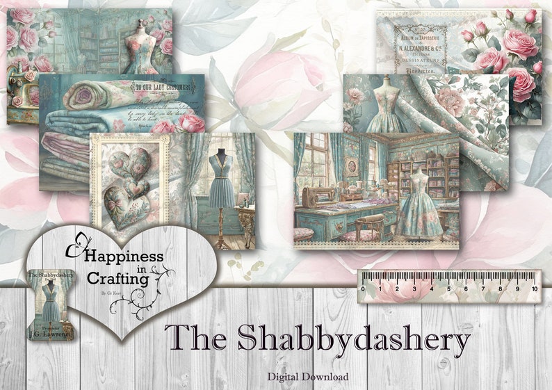 The Shabbydashery Instant Digital Download, Printable, Digital Kit for Junk Journals, Scrapbooking, Happiness in Crafting, Gi Kerr image 2