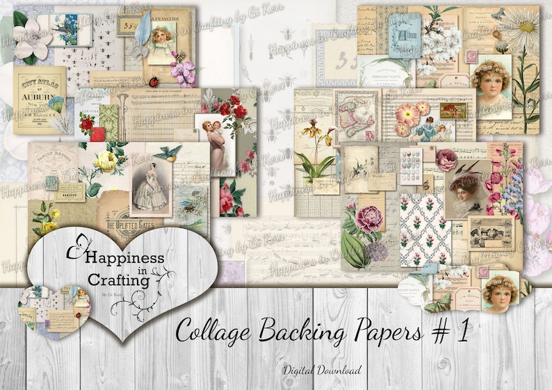 Collage Backing Papers # 1 - Instant Digital Download, Printable ...