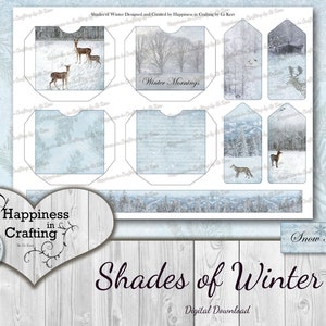 Shades of Winter Instant Digital Download, Printable, Digital Kit for Junk Journals, Scrapbooking, Happiness in Crafting, Gi Kerr image 4