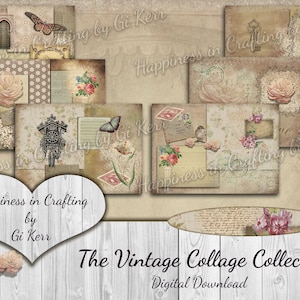 The Vintage Collage Collection - Instant Digital Download, Printable, Digital Kit for Junk Journals, Scrapbooking, Happiness in Crafting