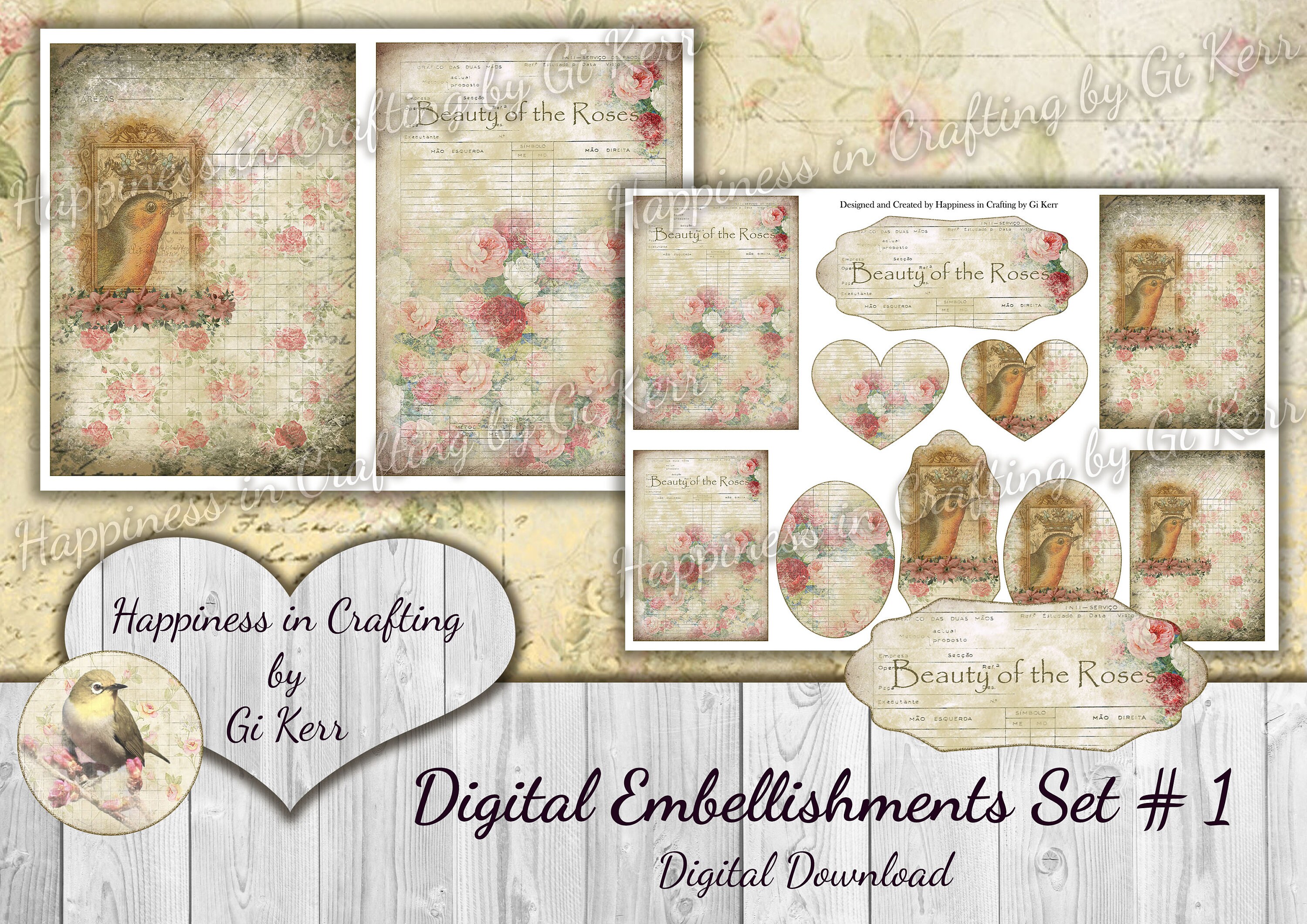 Digital Embellishments Set 1 Instant Download Printable Etsy