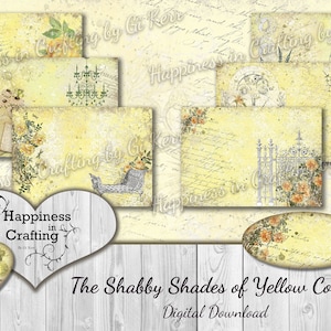 De Shabby Shades of Yellow Collection - Instant Digitale Download, Afdrukbaar, Digitale Kit voor ongewenste tijdschriften, Scrapbooking, Gi Kerr