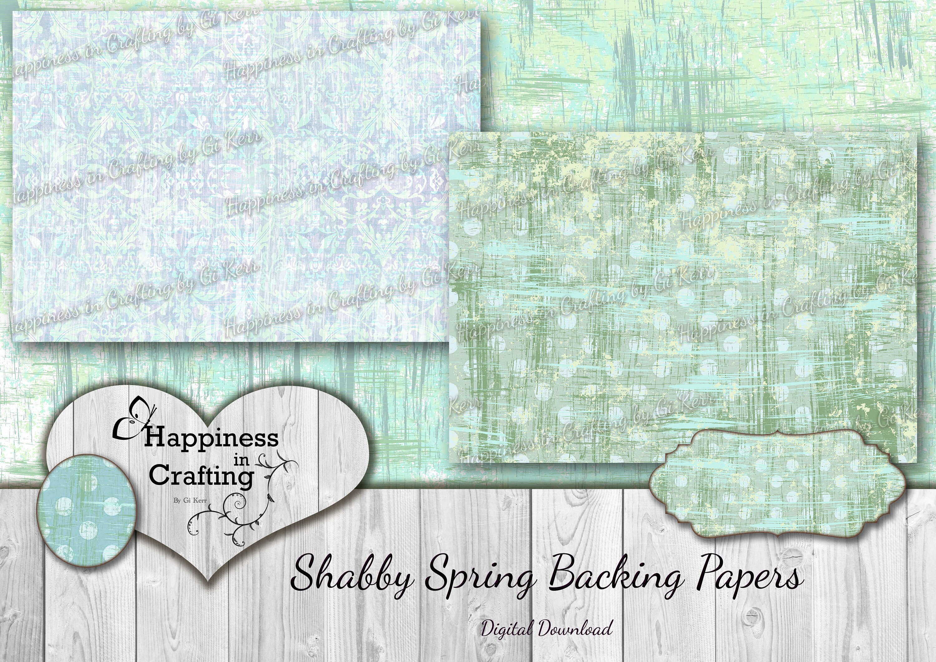 Shabby Spring Backing Papers - Instant Download, Printable, Digital Kit ...