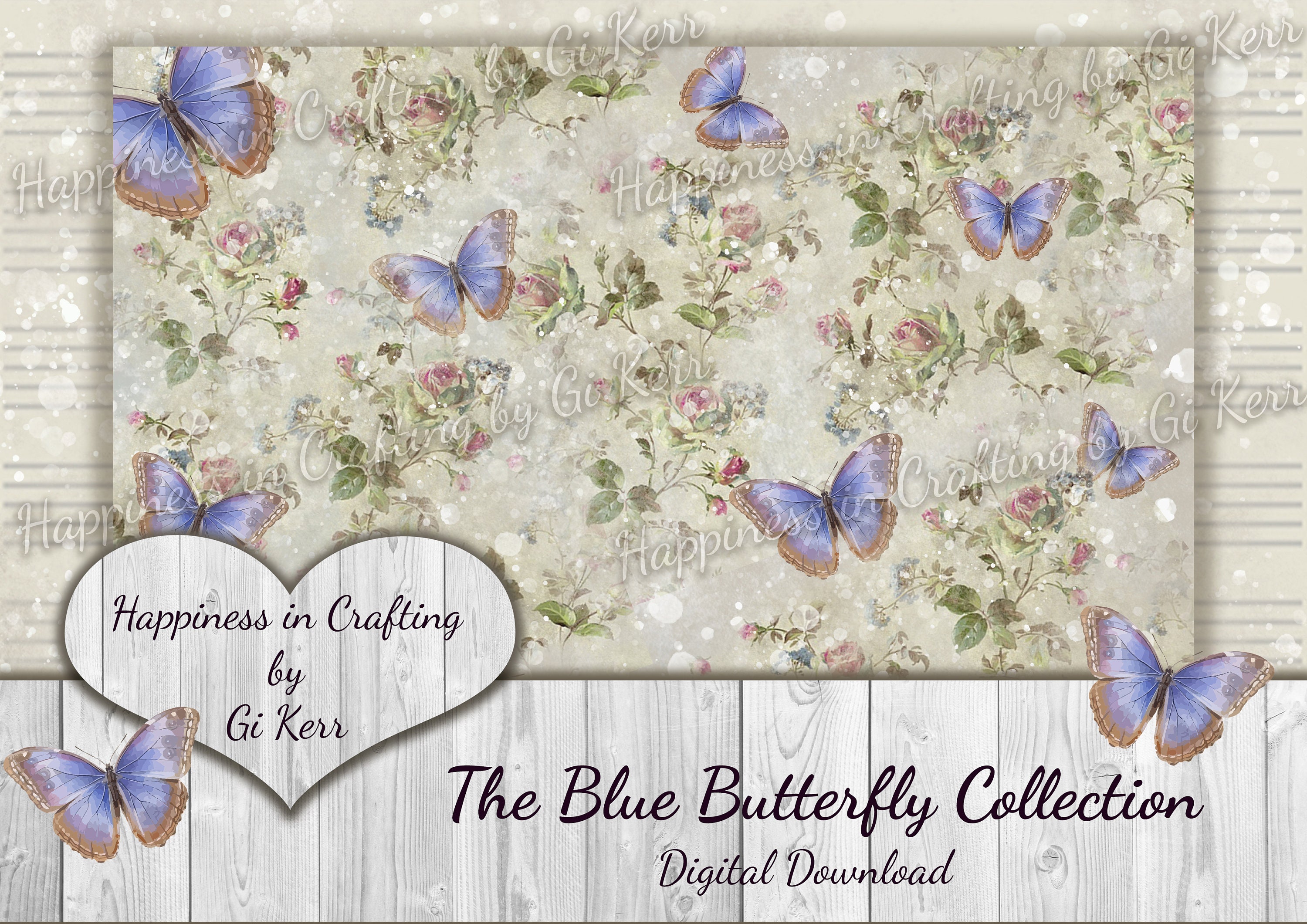 The Blue Butterfly Collection Instant Digital Download - Etsy UK