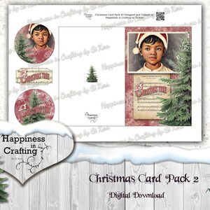 Christmas Card Pack 2 Instant Digital Download Templates for Card Making, Junk Journals, Scrapbooking image 6