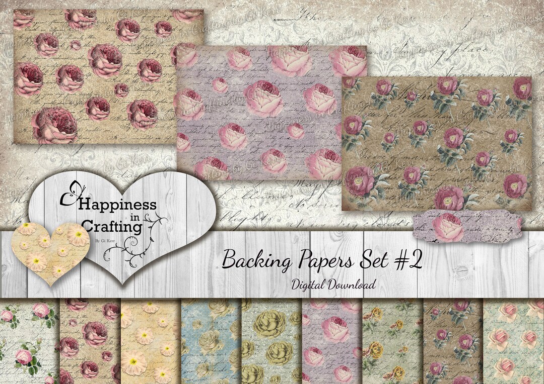 House Backing Paper Backing Papers Set # 2 - Instant Digital Download, Printable, Digital ...
