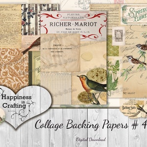 Collage Backing Papers # 4 - Instant Digital Download, Printable ...