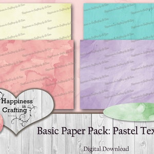 Basic Paper Pack: Pastel Textures 20 Pages Instant Digital Download, Printable, Digital Kit for Junk Journals, Scrapbooking, Gi Kerr image 2