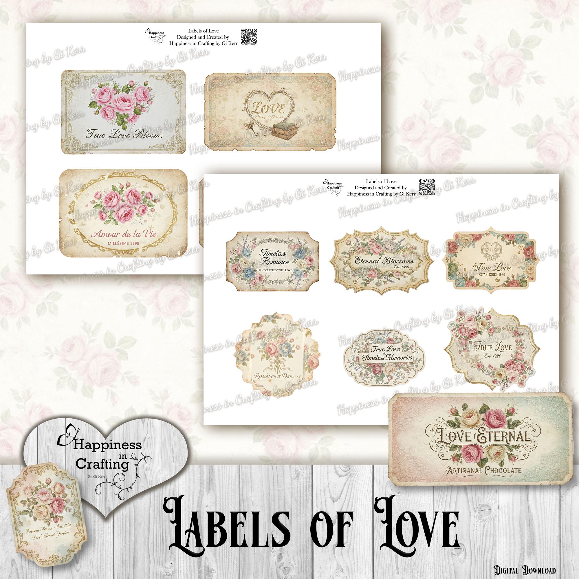 Labels of Love - Instant Digital Download, Printable, Digital Kit for ...
