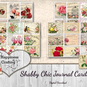 Shabby Chic Journal Cards # 1 - 102 Pièces - Téléchargement numérique instantané, Imprimable, Kit numérique pour Journaux indésirables, Scrapbooking, Gi Kerr