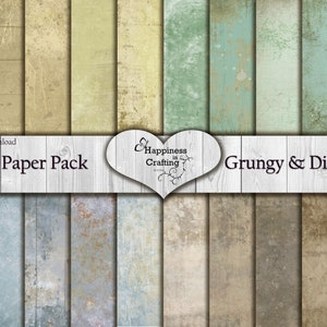 Pacchetto carta base: Grungy & Distressed - 20 pagine - Download digitale istantaneo, stampabile, kit digitale per diari spazzatura, Scrapbooking, Gi Kerr