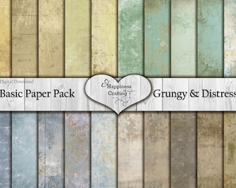 Basic Paper Pack: Grungy & Distressed - 20 Pages - Instant Digital Download, Printable, Digital Kit for Junk Journals, Scrapbooking, Gi Kerr