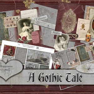 Un conte gothique - téléchargement numérique instantané, imprimable, kit numérique pour les journaux indésirables, le scrapbooking, le bonheur dans l'artisanat, Gi Kerr