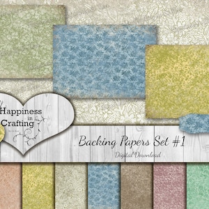Backing Papers Set # 1 - Téléchargement numérique instantané, Imprimable, Kit numérique pour journaux indésirables, Scrapbooking, Bonheur dans l'artisanat, Gi Kerr