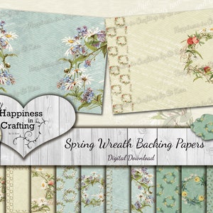 Documenti di supporto per ghirlande primaverili - Download digitale istantaneo, stampabile, kit digitale per diari spazzatura, Scrapbooking, Gi Kerr