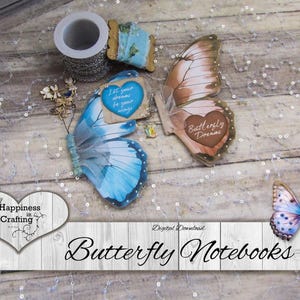 Butterfly Notebooks - Instant Digital Download, Printable, Digital Kit for Junk Journals, Scrapbooking, Happiness in Crafting, Gi Kerr