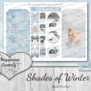 Shades of Winter Instant Digital Download, Printable, Digital Kit for Junk Journals, Scrapbooking, Happiness in Crafting, Gi Kerr image 7