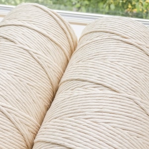 Cordon macramé 100 % coton biologique 3 mm | Fournitures en macramé | Ficelle en macramé