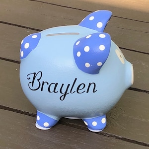 Girls Piggy Bank - Personalized Piggy Bank for Baby Boy with Name - College Fund Baby Gift