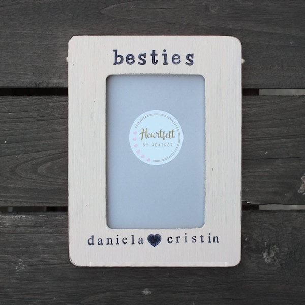 Besties Cadre photo personnalisé Meilleurs amis Cadre meilleur ami Cadeau Cadre photo en détresse Cadre rustique pour ami BFF