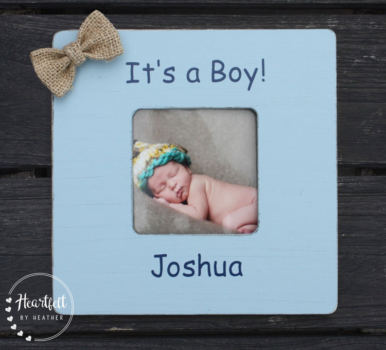 Personalized Picture Frame for New Baby Boy Custom Gift Perfect for Newborn Photos It/'s a Boy Gift