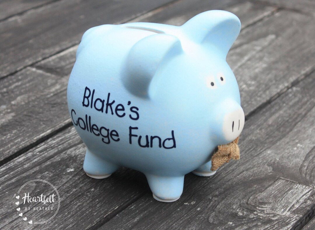 Personalized Piggy Bank Custom Piggy Bank Unique Baby Gift for Boy or Girl College Fund Piggy