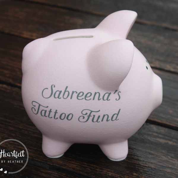 Piggy Bank - Alcancía personalizada para adultos - Decoración personalizada de la habitación para niños - Tattoo Fund Jar Gift