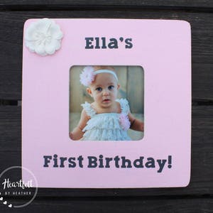 First Birthday Gift Girl - Baby Girls Picture Frame - Personalized Picture Frame - 1st Birthday Gift