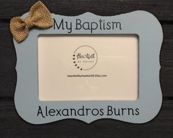 Baptism Picture Frame - Christening Gift - New Baby Picture Frame - Personalized Picture Frame for New Baby - Christening Picture Frame