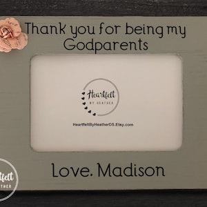 Godparent Gift - Personalized Picture Frame from Godchild - Baptism Gift for Godmother - Christening Gift for Godfather - Custom Frame