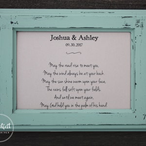 Wedding Gift for Couple Traditional Irish Blessing Personalized Wedding Gift Custom Poetry