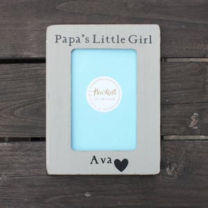 Personalized Picture Frame from Grandchild Papa&#39;s Little Girl Gift for Papa Grandpa Grandfather Custom Picture Frame Distressed Rustic