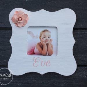 Baby Girl Picture Frame - Custom Gift for New Baby in Over 30 Colors - First Birthday Gift Ideas for Girl - Personalized Picture Frame