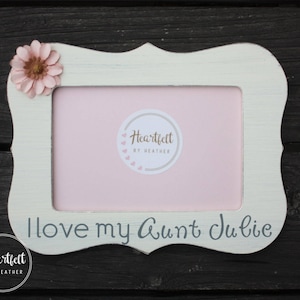 Aunt Frame - Personalized Picture Frame for Aunt - Makes Cute Gift for Aunt from Niece or Nephew - 4x6 Custom Frame in 30 Colors