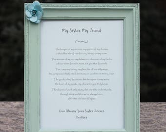 Personalized Sister Poem Gift – Hand-Painted Frame, Maid of Honor Present