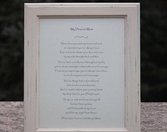 Mom Gedenkgedicht-Rahmen - personalisiertes Erinnerungsgeschenk
