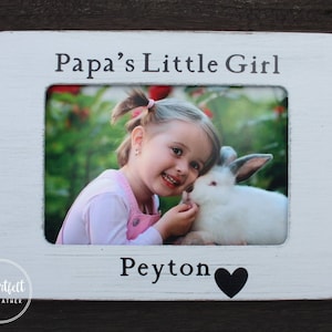 Personalized Picture Frame from Grandchild Papa&#39;s Little Girl Gift for Papa Grandpa Grandfather Custom Picture Frame Distressed Rustic