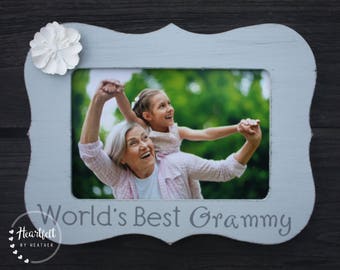 Best Grammy Picture Frame - Gifts for Grandma - Pregnancy Announcement Gift - Custom Wood Photo Frame