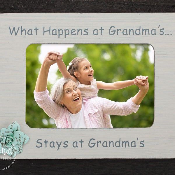 What Happens at Grandma's Stays at Grandma's Frame - Custom Picture Frame for New Grandma from Grandkids