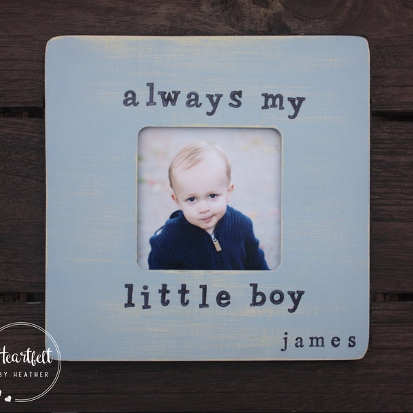 Personalized Baby Picture Frame, Hand-Painted Wooden Keepsake