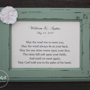 Irish Blessing Wedding Gift for Couple Personalized Wedding Gift Custom Poetry