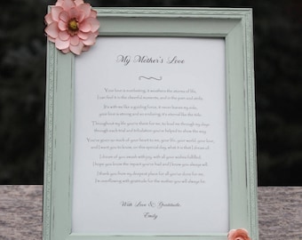 Personalized Poem for Mom in Distressed Frame, Mother's Day Gift
