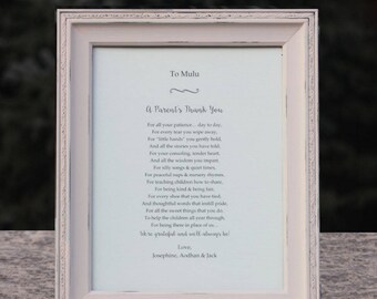 Daycare Thank You Gift Nanny Gift Childcare Provider Appreciation Gift Custom Poetry Custom Distressed Frames Daycare Gift Teacher Preschool