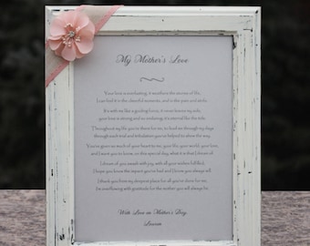 Personalized Poem for Mom, Distressed Rustic Frame, Mother's Day Gift