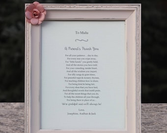Daycare Thank You Gift Nanny Gift Childcare Provider Appreciation Gift Custom Poetry Custom Distressed Frames Daycare Gift Teacher Preschool