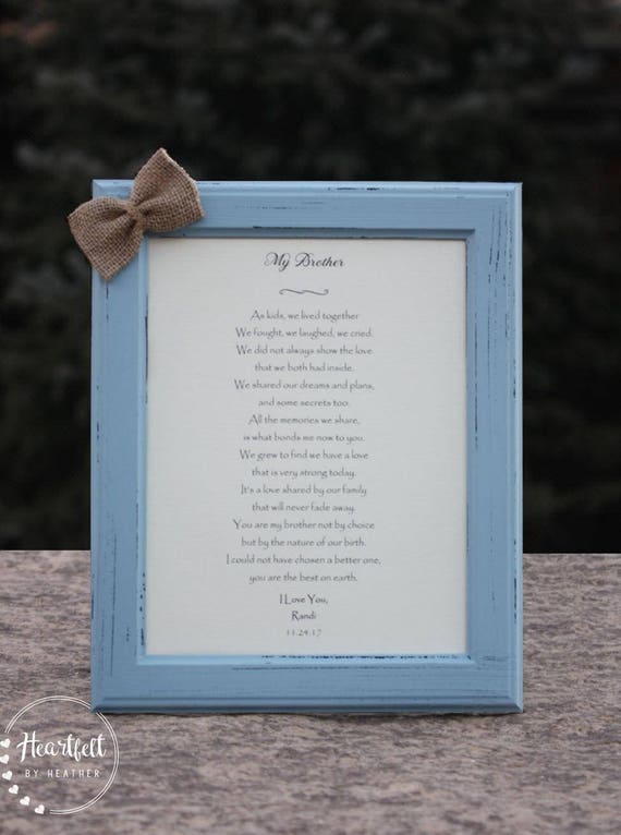 Brother Poem Personalized Gift For Brother Birthday Gift For Etsy