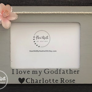 Godparent Gift - Personalized Picture Frame from Godchild - Baptism Gift for Godmother - Christening Gift for Godfather - Custom Frame